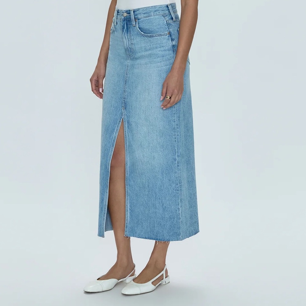 Pistola Alice High Rise Midi Denim Skirt